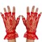 Fingerless Lace Red Gloves - Ladies and Girls Ruffled Lace Finger Free Bridal Wrist Gloves